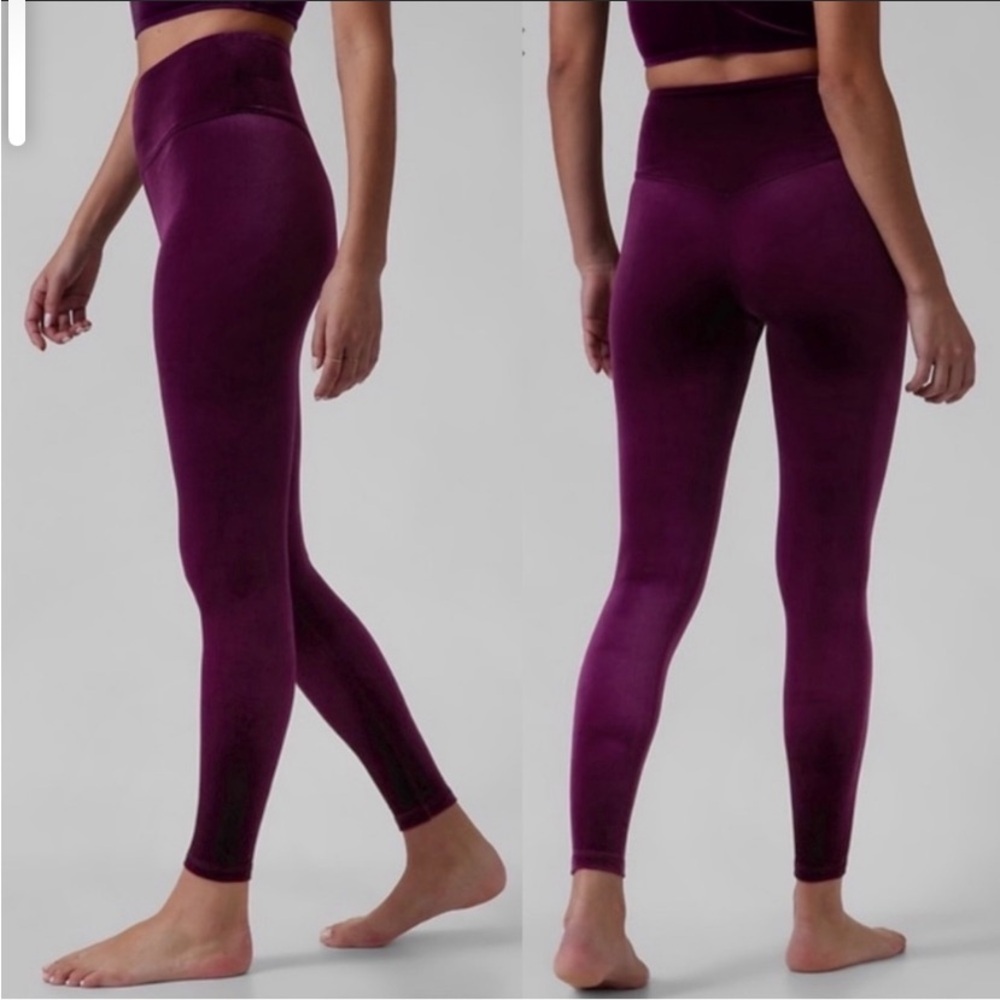 Athleta Elation Velvet Tight Leggings In Century Plum Ultra High Rise